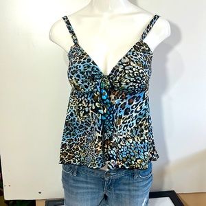 MAXIN OF HOLLYWOOD LEOPY PRINT TANKINI IN SIZE small